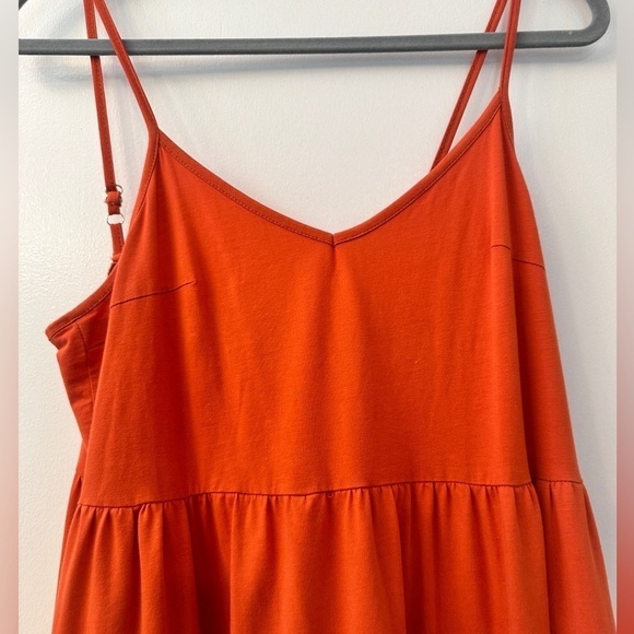 ZJCT ORANGE OMBRÉ MINI DRESS WITH POCKETS COTTON BLEND. SIZE M - Picture 4 of 12